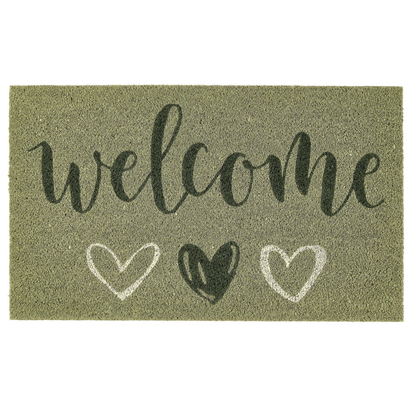Welcome Sage Coir Doormat 1