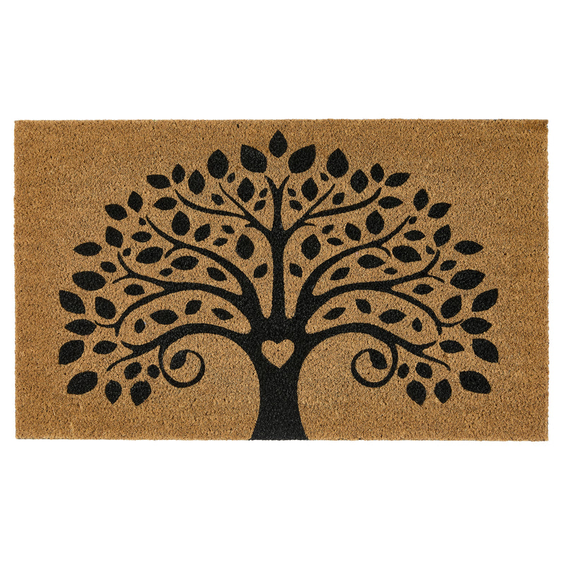 Tree of Life Coir made from natural coconut fibres, featuring a black outlined tree.