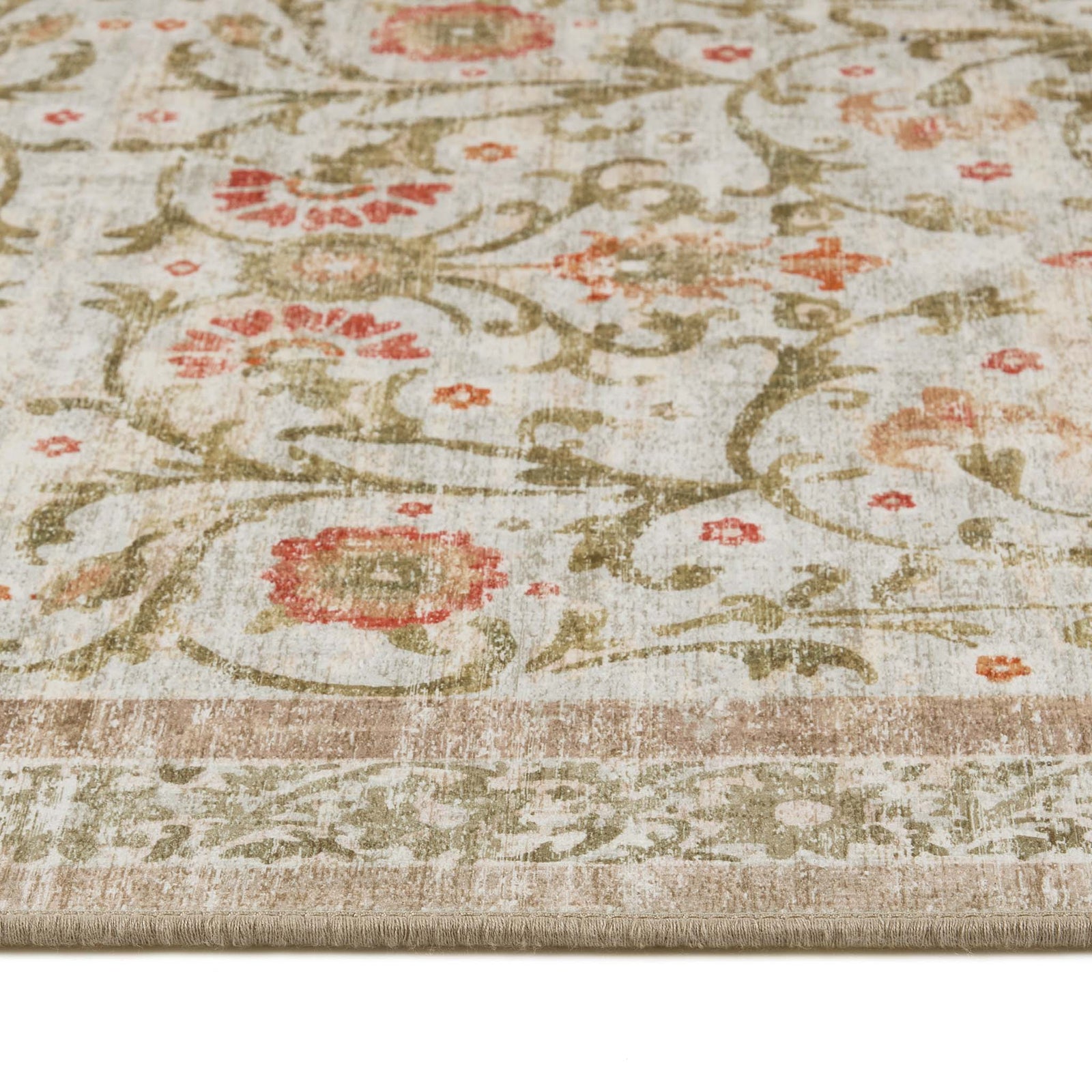 Country Paisley Eco-Washable Rug - a 100% recycled material rug featuring a traditional floral design.