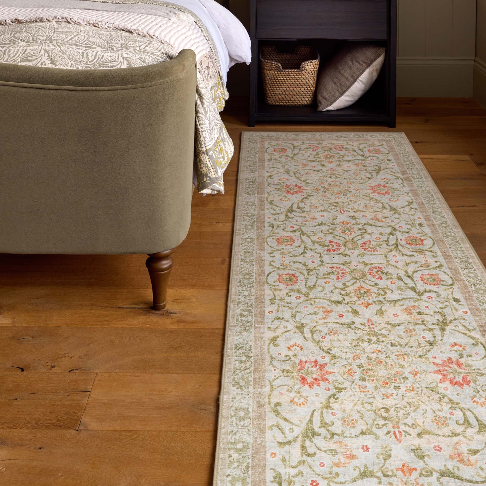 Country Paisley Eco-Washable Runner - a 100% recycled material runner featuring a traditional floral design.