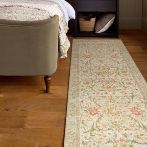 Country Paisley Eco-Washable Rug Runner- made from 100% recycled content featuirng a soft floral pattern.