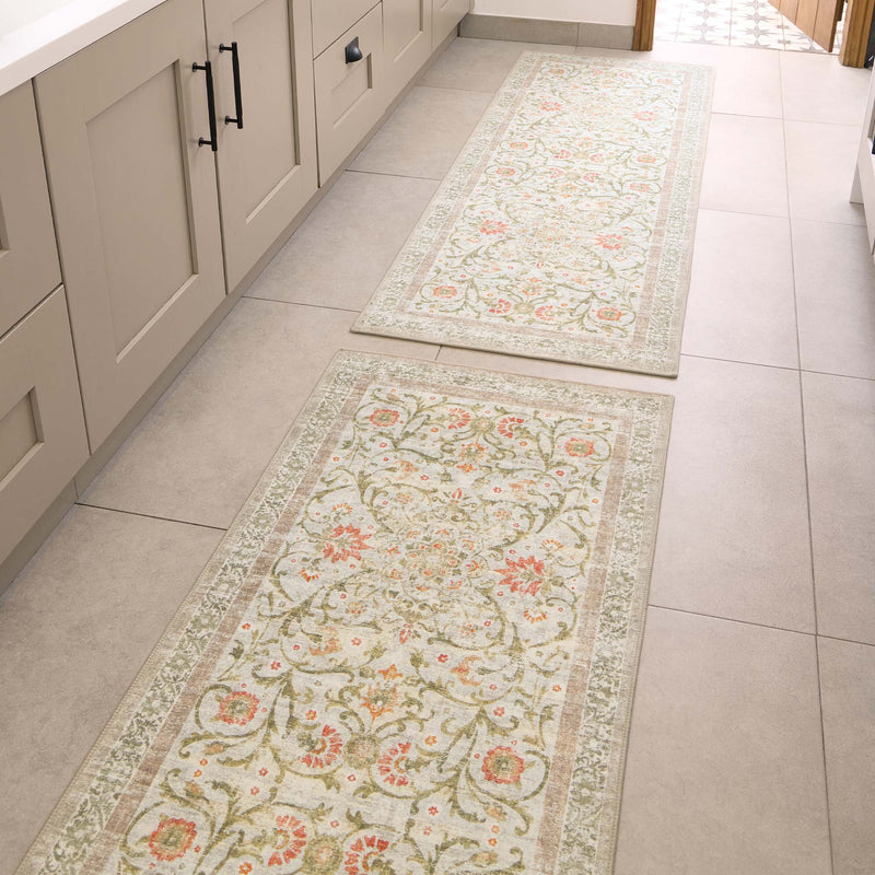 Country Paisley Eco-Washable Runner - a 100% recycled material runner featuring a traditional floral design.