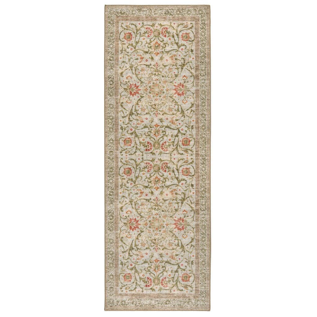 Country Paisley Eco-Washable Rug Runner- made from 100% recycled content featuirng a soft floral pattern.
