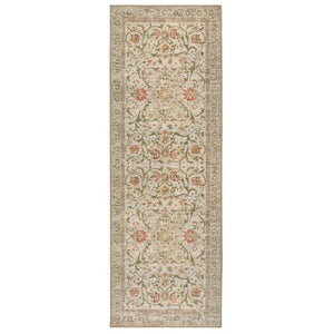 Country Paisley Eco-Washable Rug Runner- made from 100% recycled content featuirng a soft floral pattern.