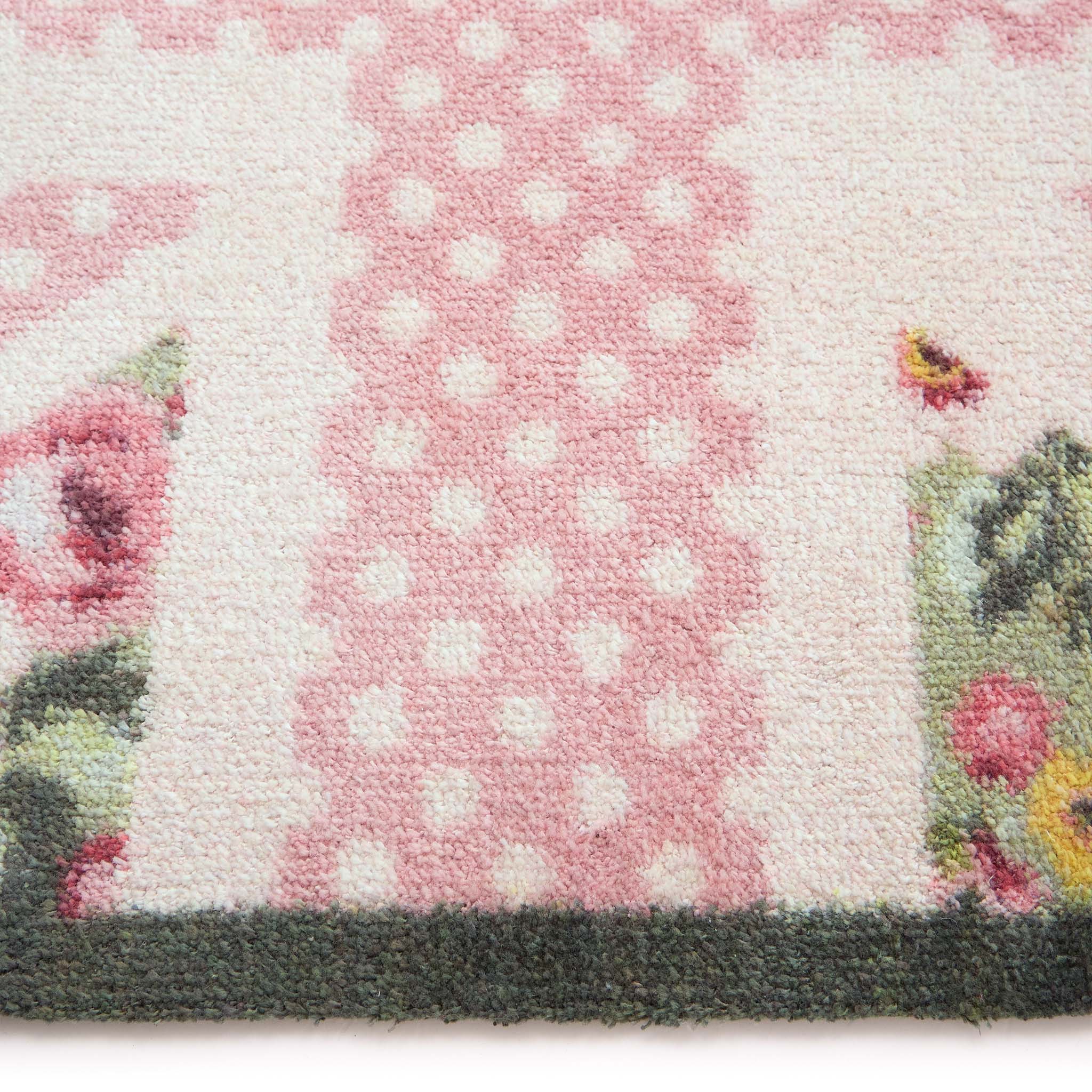 Country Rose Flag Doormat- 100% recycled cotton doormat featuring a pink union jack flag surrounded by florals.
