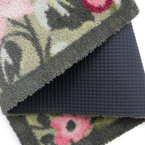 Country Rose Floral Doormat- 100% recycled cotton doormat featuring a floral design.