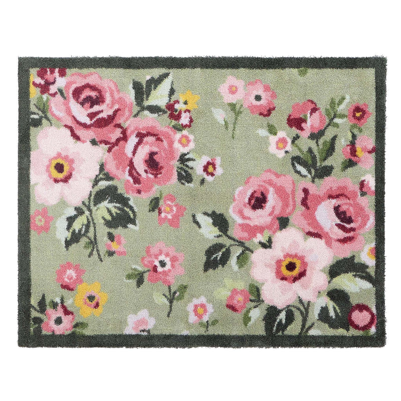Country Rose Floral Doormat- 100% recycled cotton doormat featuring a floral design.