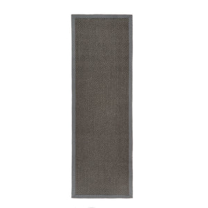Sisal Rug Runner Grey with Dark Grey Border