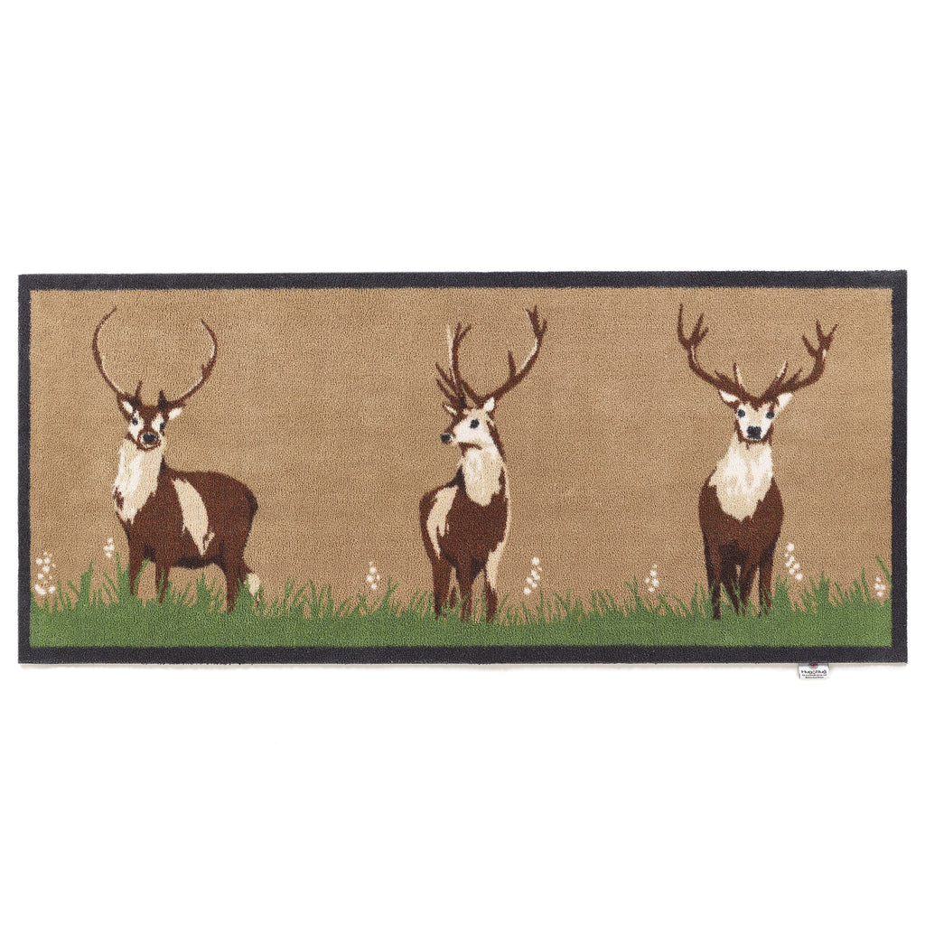 Deer 1 Beige Washable Runner 6