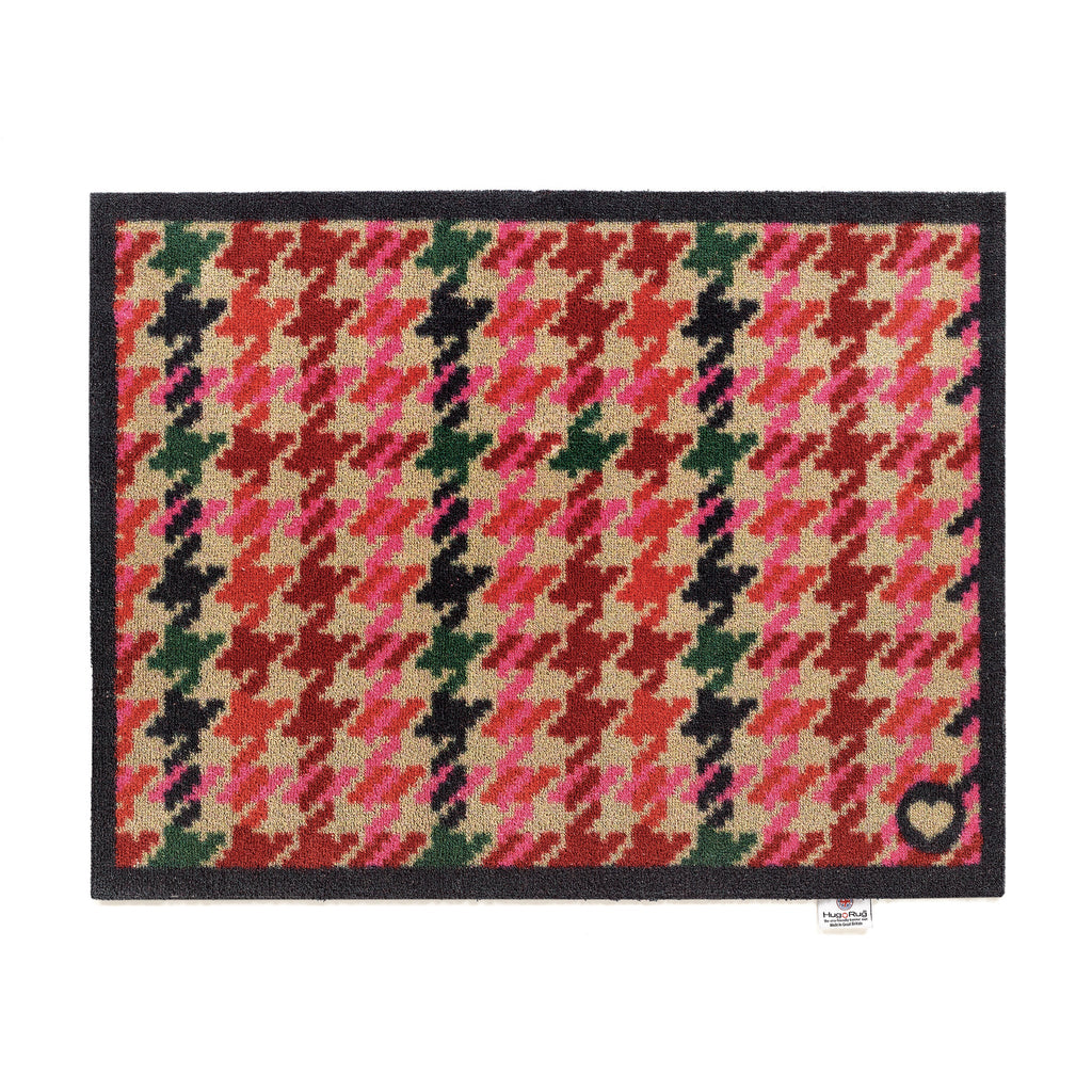 Designer 27 Houndstooth Pink Doormat 1