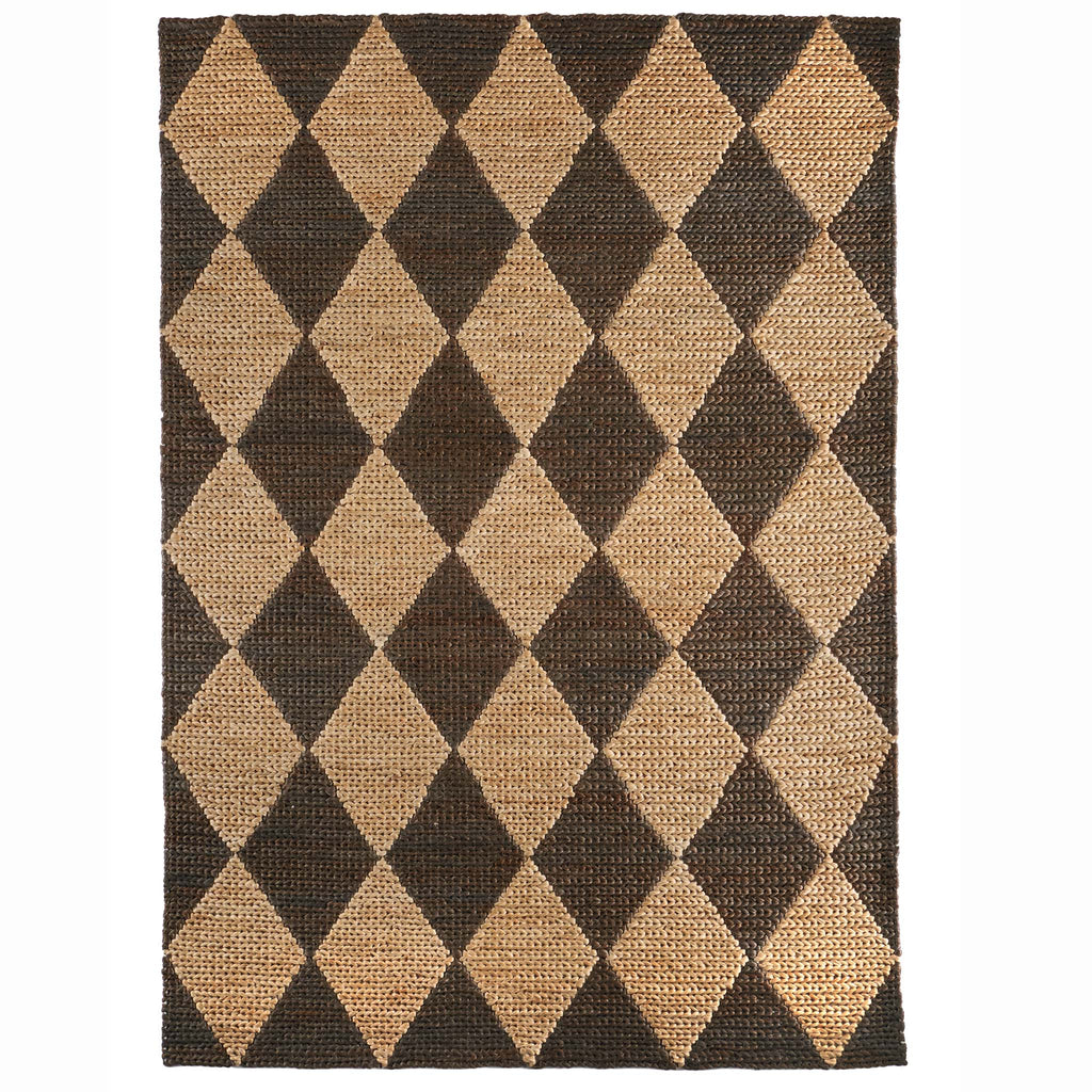 Diamond Jute Natural/Brown Rug with a natural and brown diamond pattern.