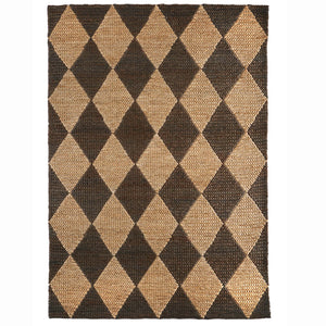 Diamond Jute Natural/Brown Rug with a natural and brown diamond pattern.