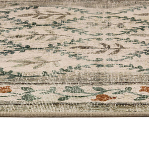 English Garden Eco-Washable Rug Runner- 100% recycled content runner featuring a vintage floral pattern.