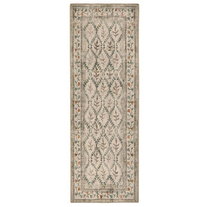 English Garden Eco-Washable Rug Runner- 100% recycled content runner featuring a vintage floral pattern.