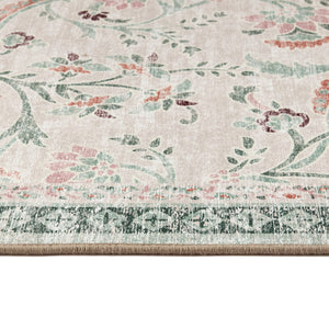 Hug Rug English Floral Washable Rug Texture Close Up