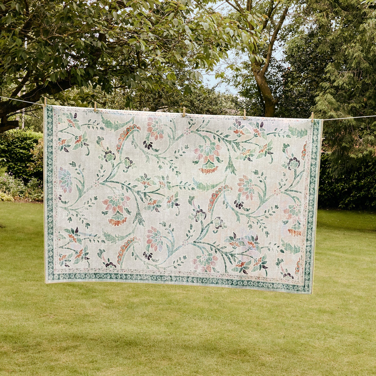 Hug Rug English Floral Machine Washable Rug