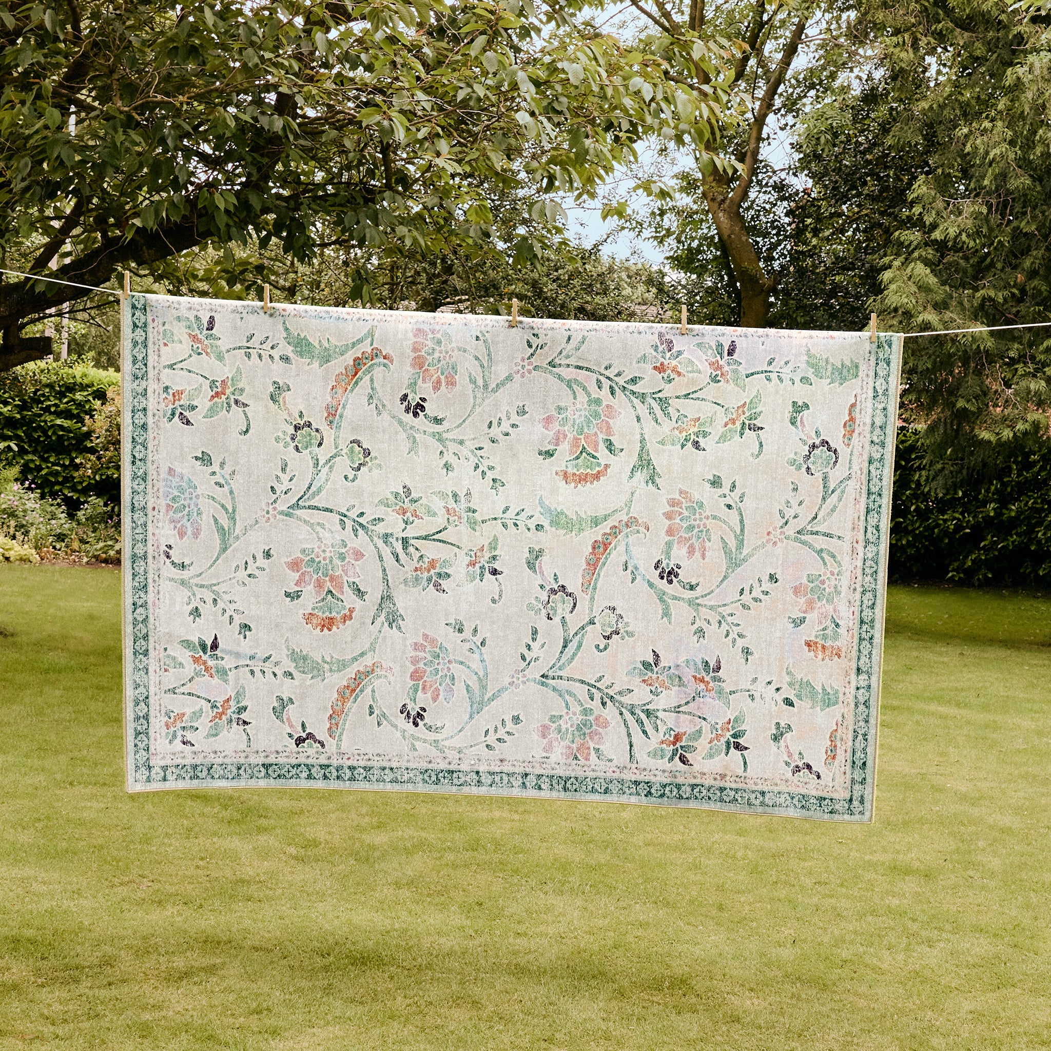 Hug Rug English Floral Machine Washable Rug