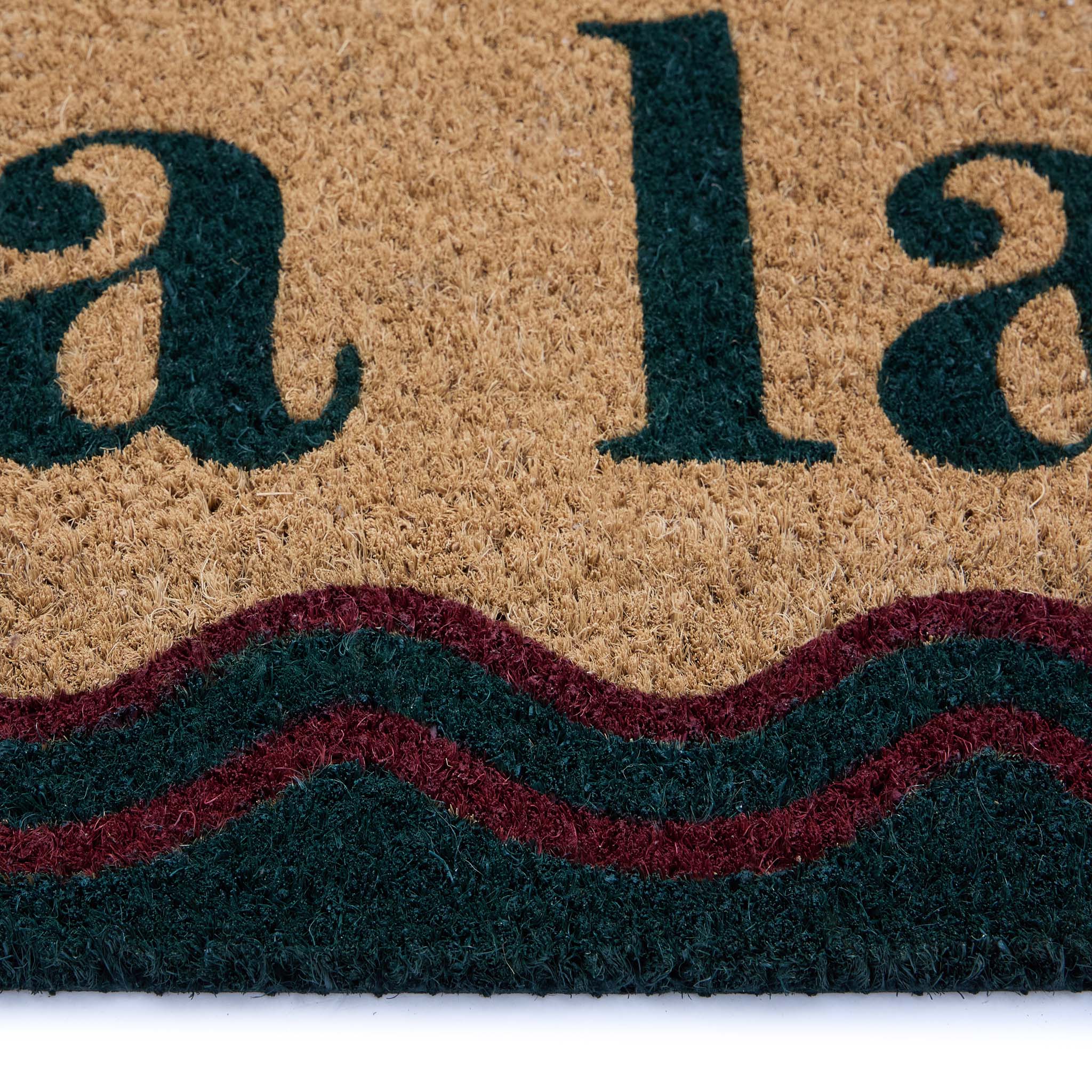 Christmas Fa La La La La Coir Doormat-. Made from eco-friendly materials featuirng a graphic design.
