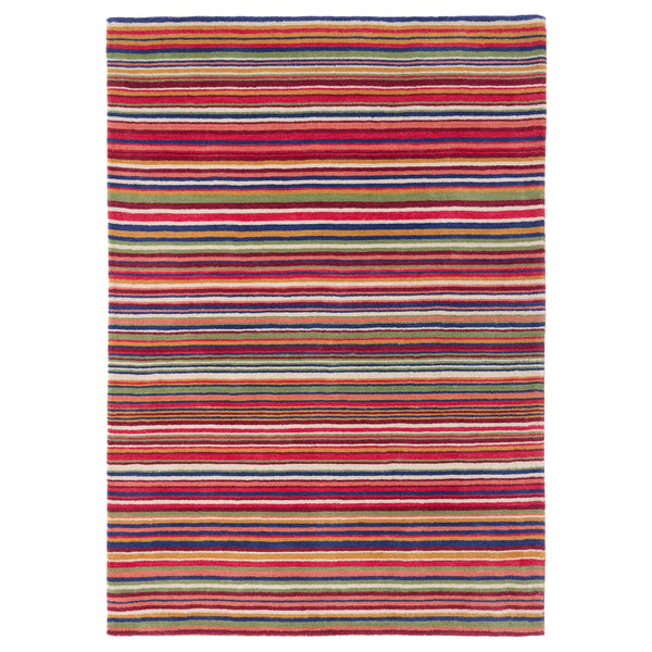 Fine Stripes Multi Rug- 100% recycled wool striped rug.