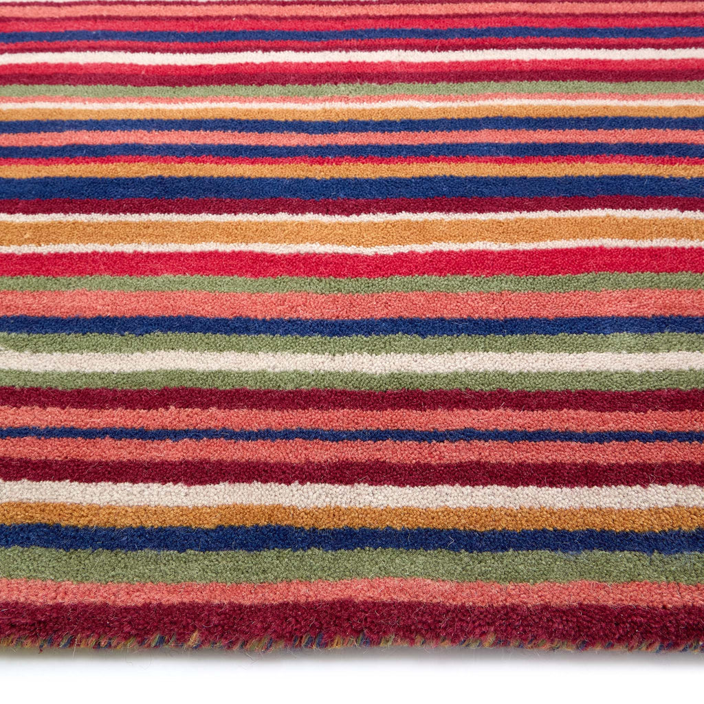 Fine Stripes Multi Rug- 100% recycled wool striped rug.