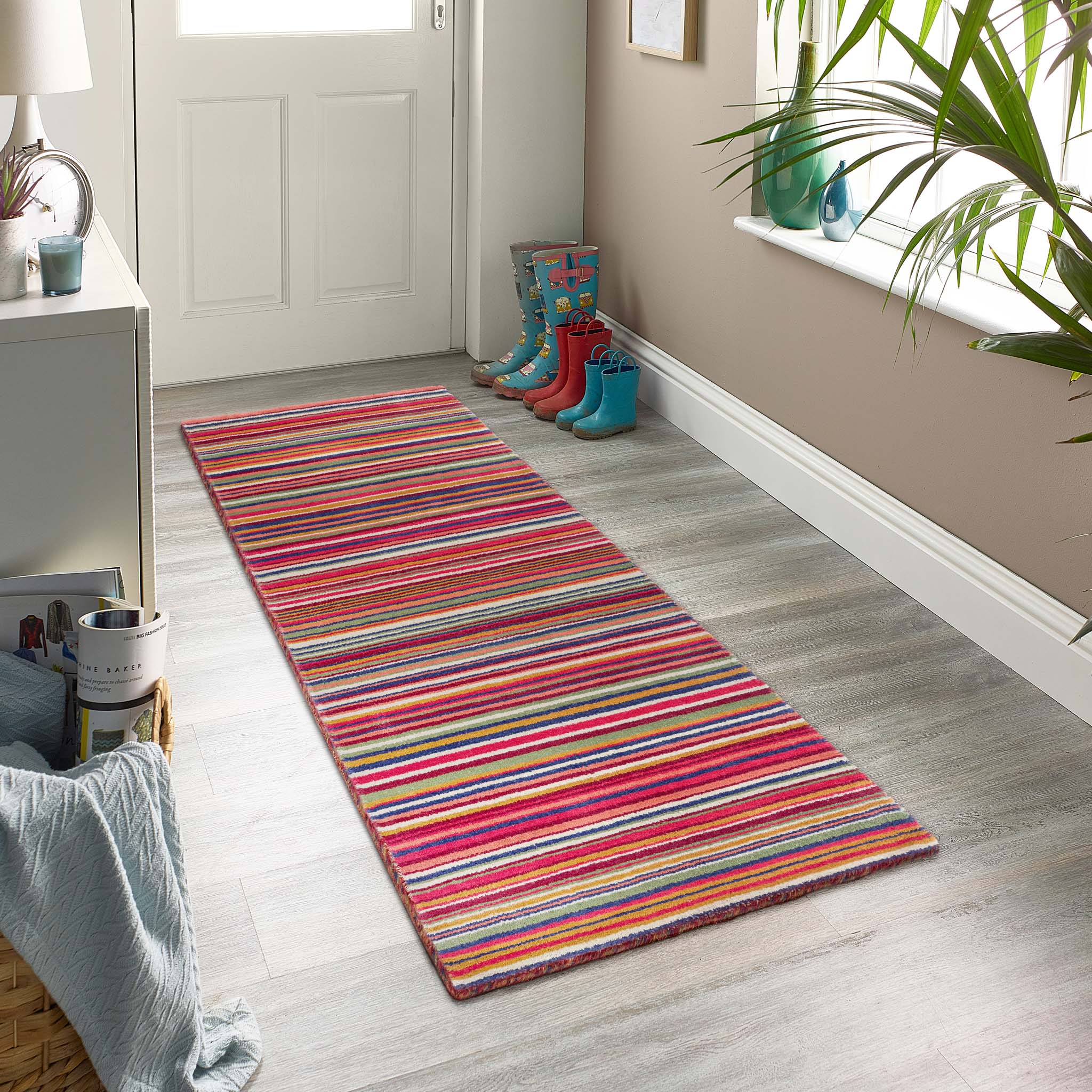 Fine Stripes Multi Runner - a 100% wool runner featuring a multi stripe design.
