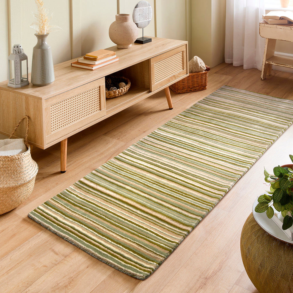 Fine Stripes Rug Green