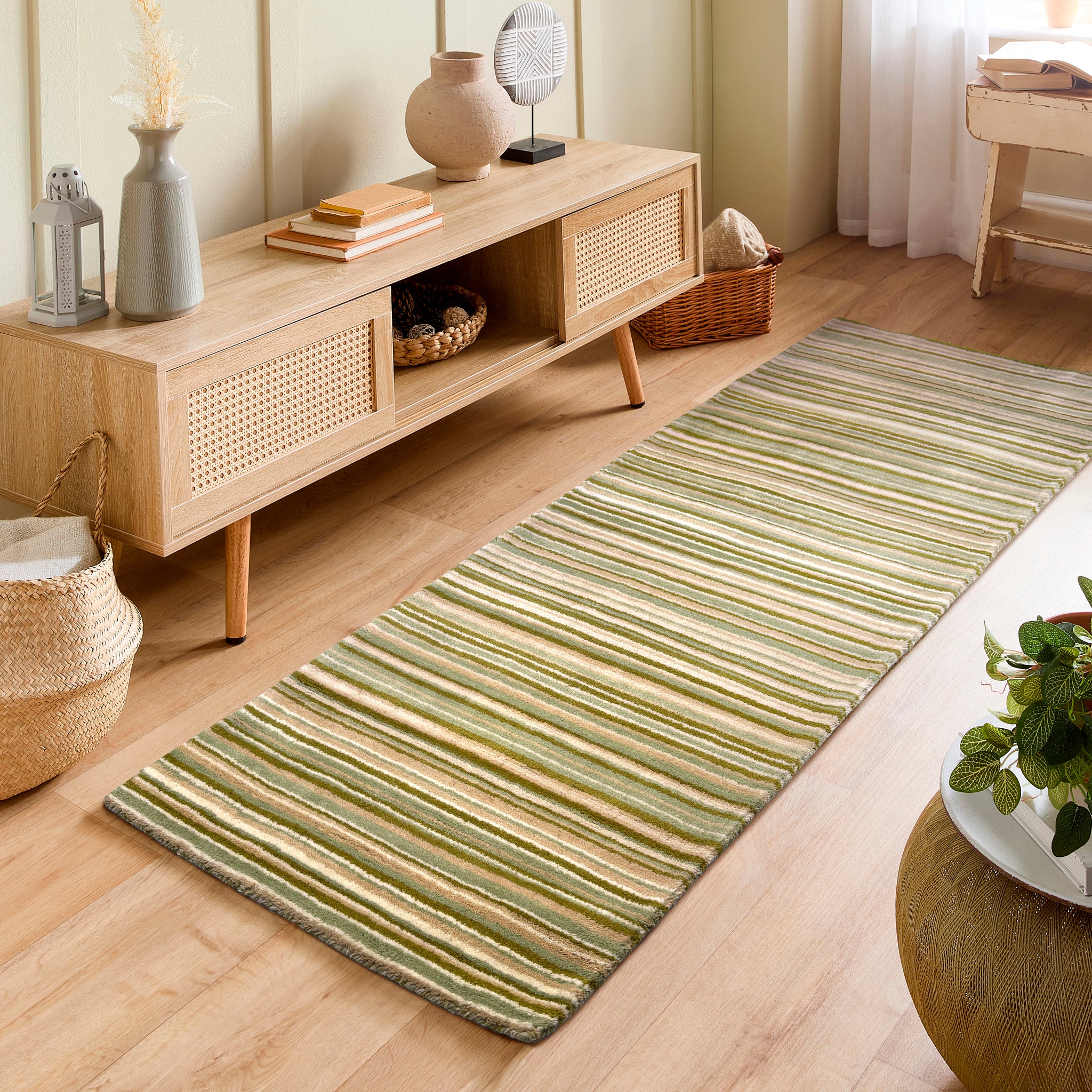 Fine Stripes Runner Green