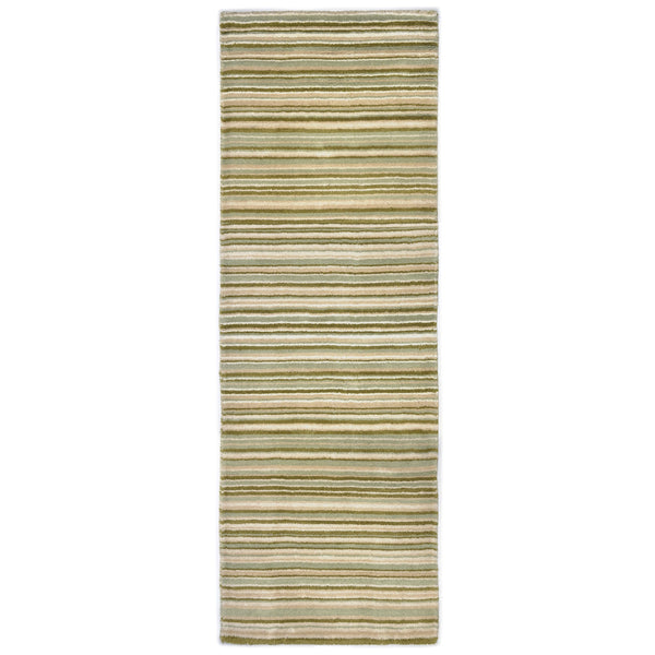 Fine Stripes Rug Runner Green