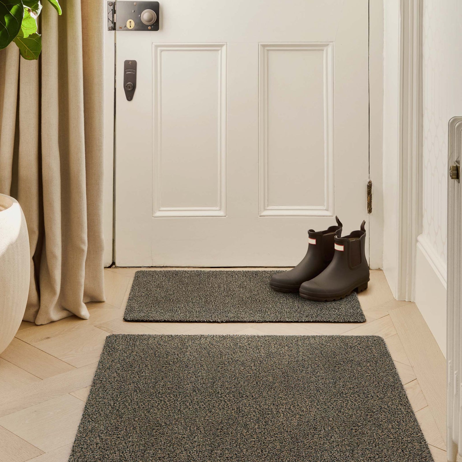 Plain Fleck Coffee Doormat - a 100% recycled material doormat in brown fleck pattern.