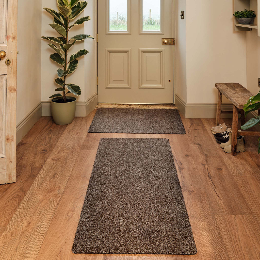 Plain Fleck Coffee Washable Runner