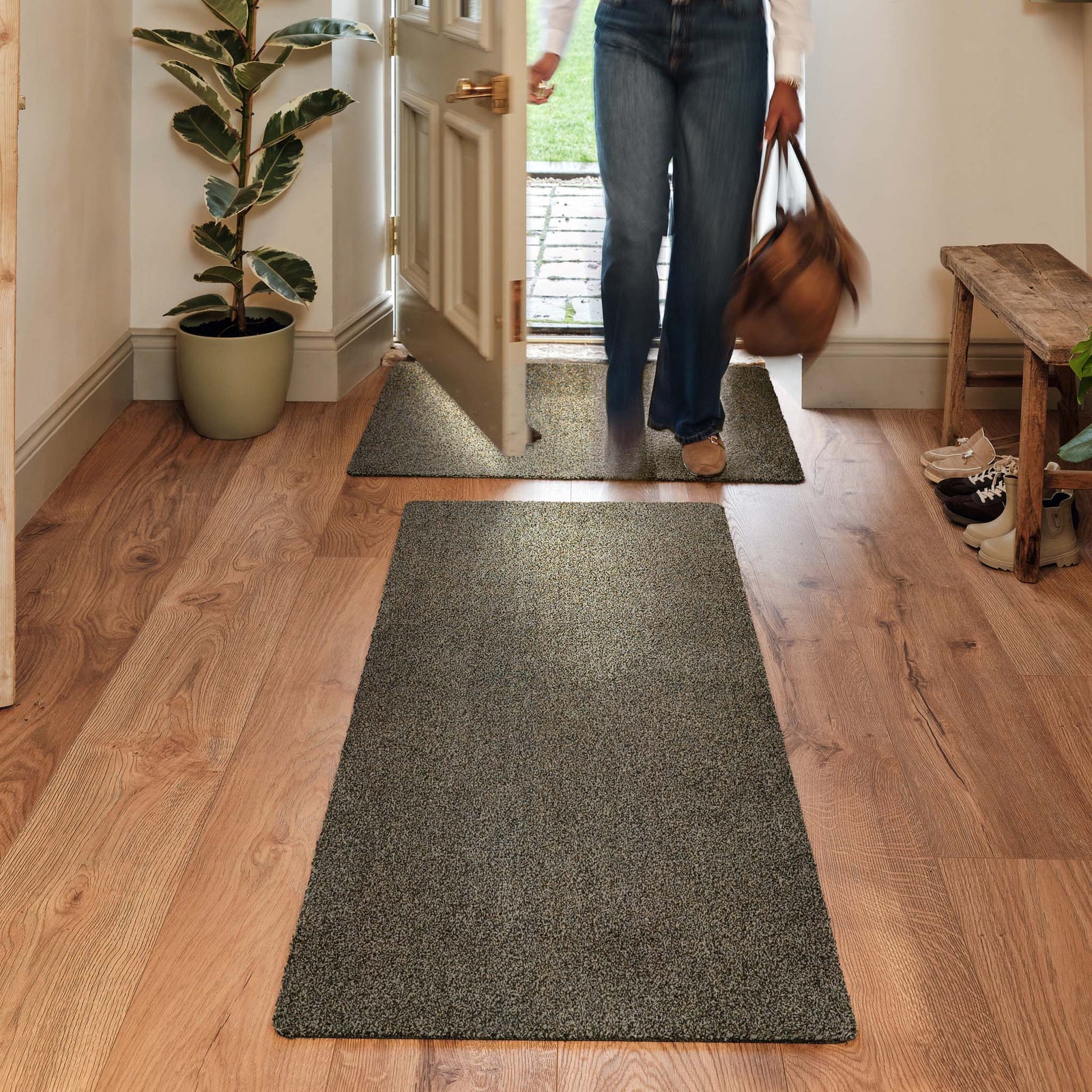 Plain Fleck Coffee Runner - a 100% recycled material runner in brown fleck pattern.