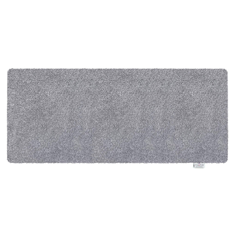 Plain Fleck Soft Silver Washable Runner- a 100% recycled material runner in soft silver and grey tones.