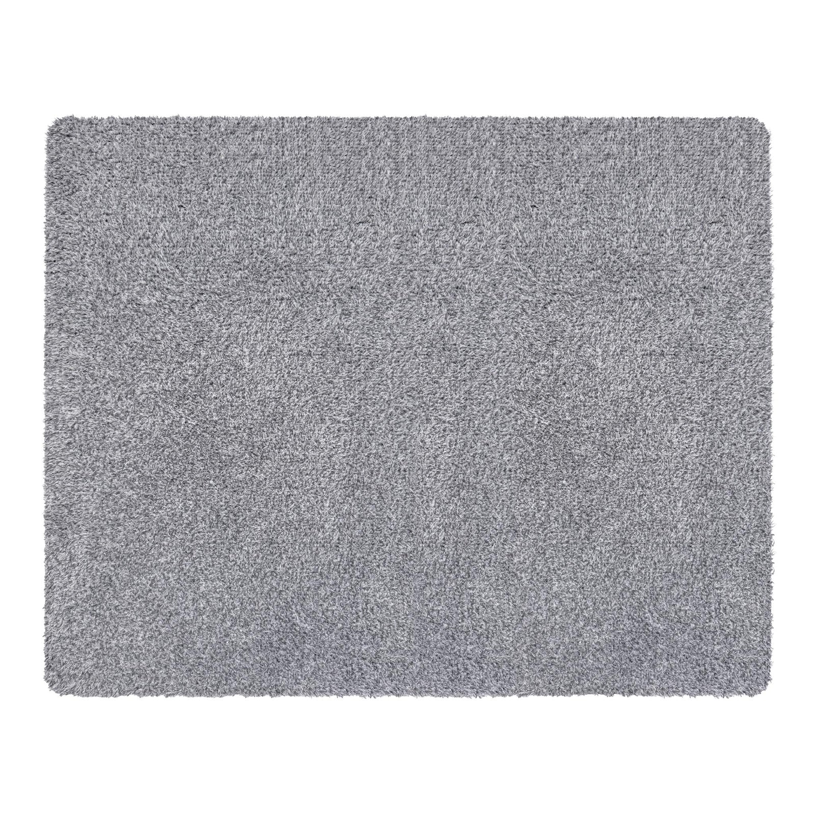 Plain Fleck Soft Silver Doormat made from recycled cotton, featuring a solid grey and silver design. 