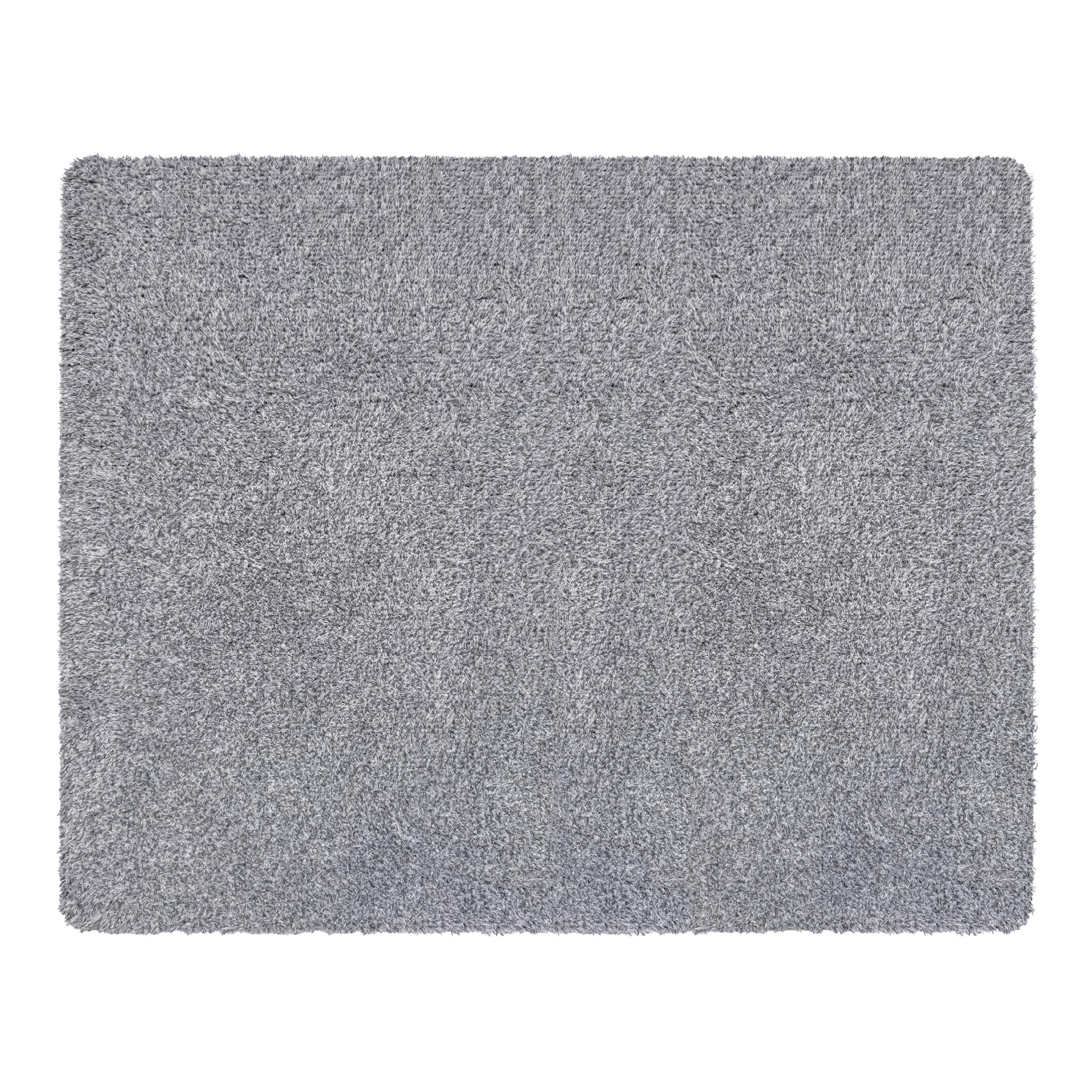 Plain Fleck Soft Silver Doormat made from recycled cotton, featuring a solid grey and silver design. 