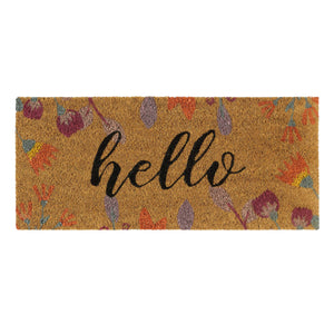 Coir Insert Floral Hello Doormat 1