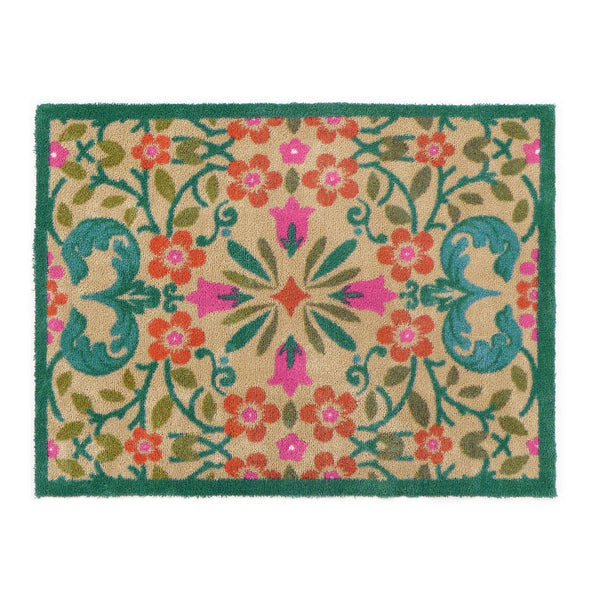 Folk Floral Washable Doormat 1
