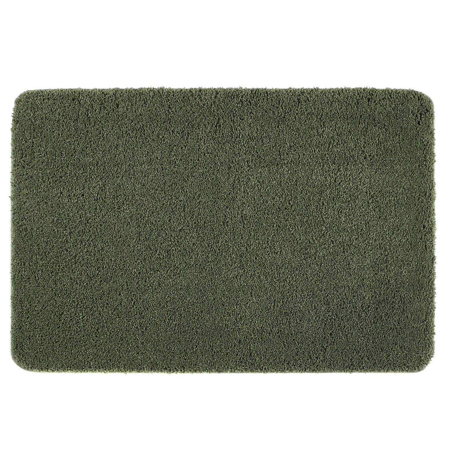 Forest Green Washable Rug in a solid green colour, fully machine washable.