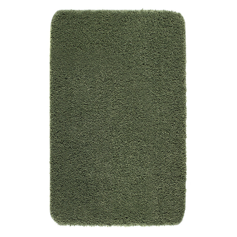 Forest Green Washable Rug in a solid green colour, fully machine washable.