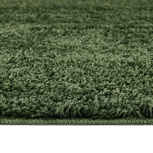 Forest Green Washable Rug in a solid green colour, fully machine washable.