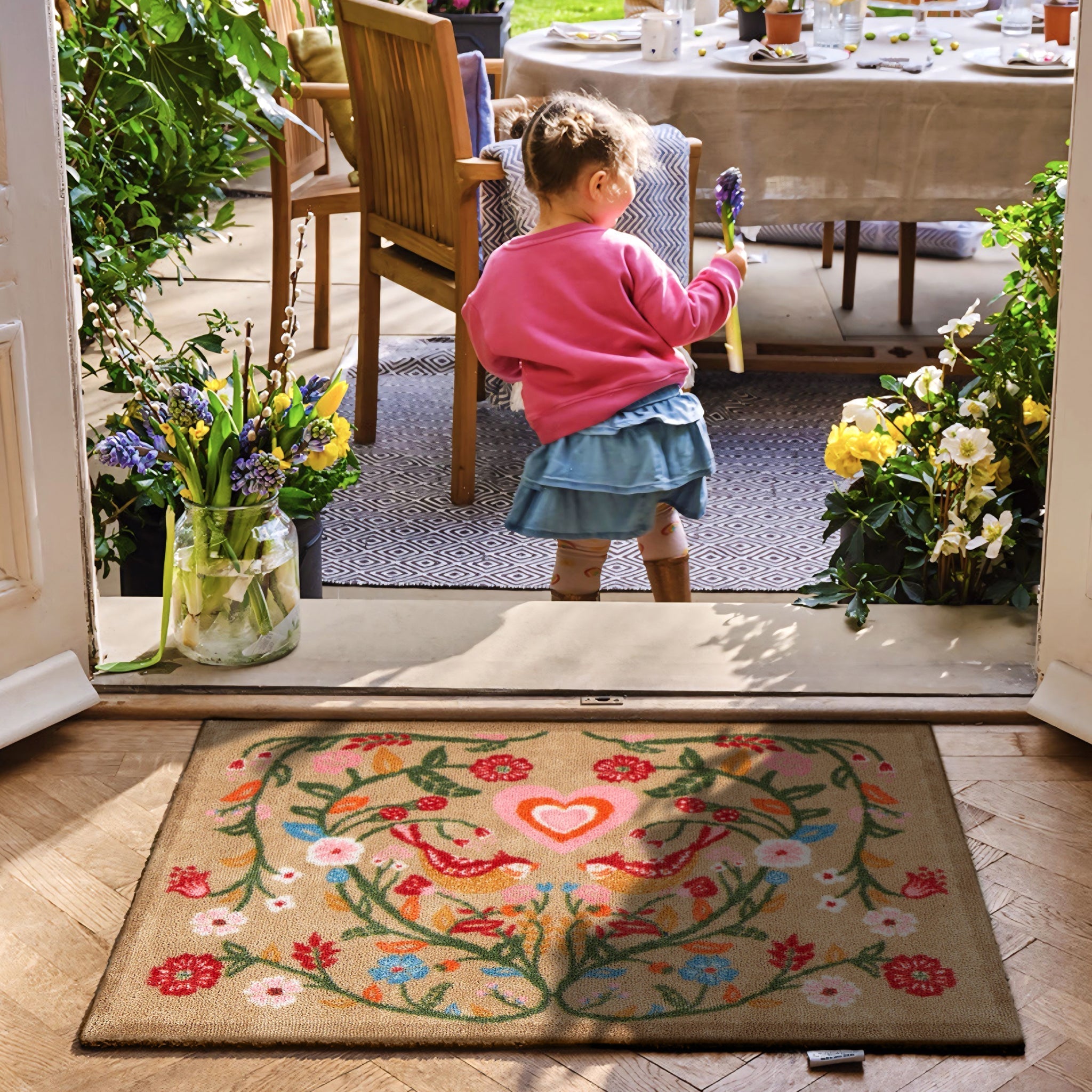 Garden Lovebirds Washable Doormat 4
