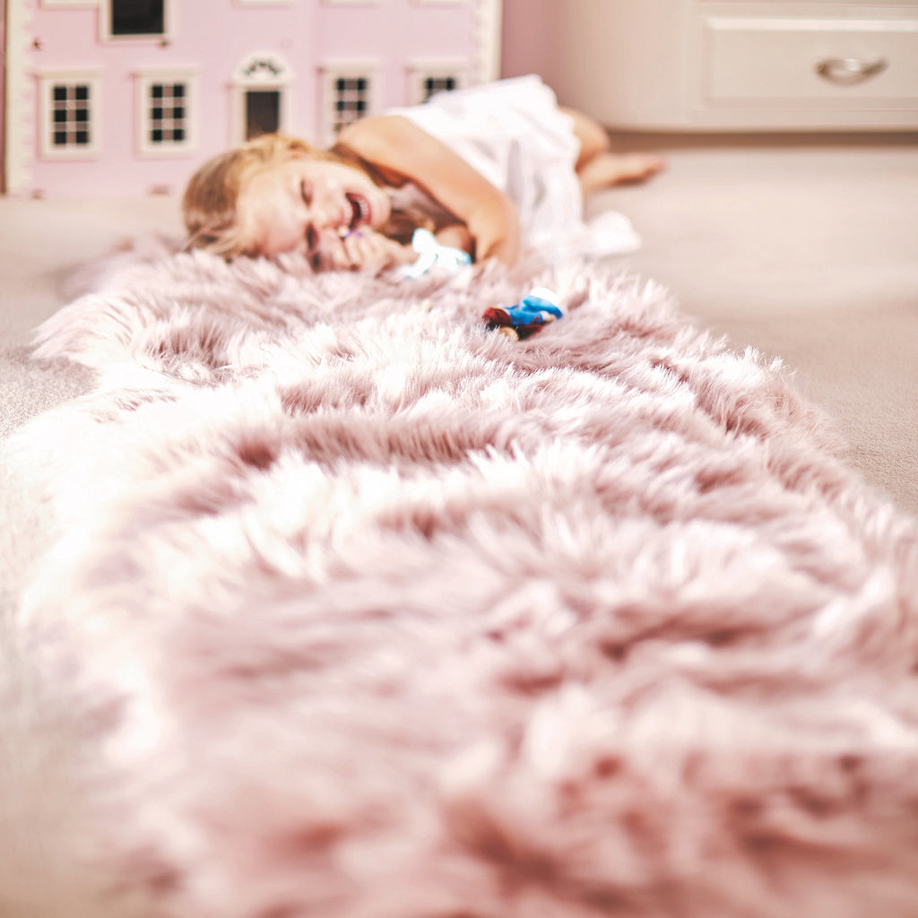 Genuine Sheepskin Rug Adobe Rose