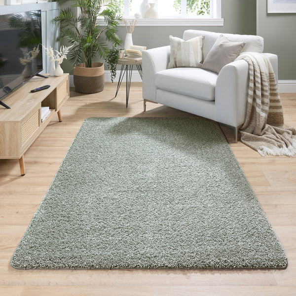 My Rug Green Fleck- a washable rug with green and white flecks.