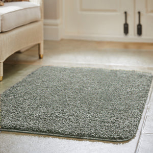 My Rug Green Fleck- a washable rug with green and white flecks.