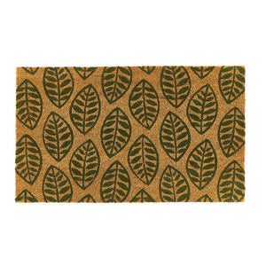 Green Leaves Coir Doormat 1