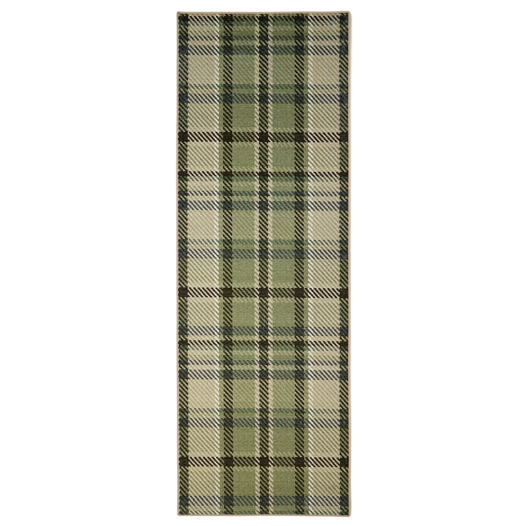 Isla Plaid Green Eco-Washable Runner 7