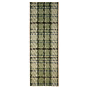 Isla Plaid Green Eco-Washable Runner 7