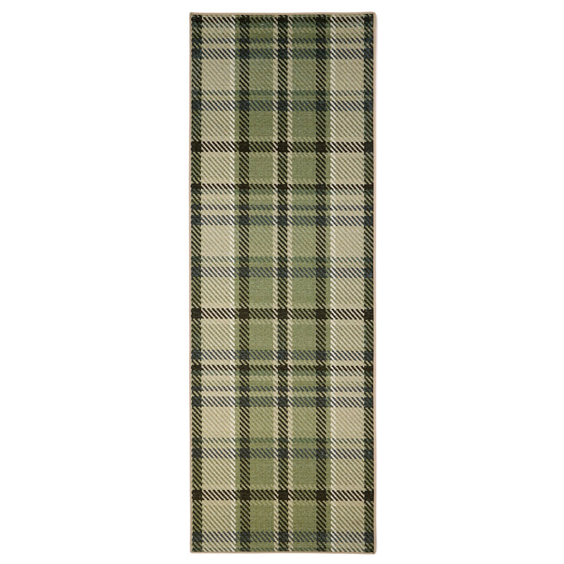 Isla Plaid Green Eco-Washable Runner 7