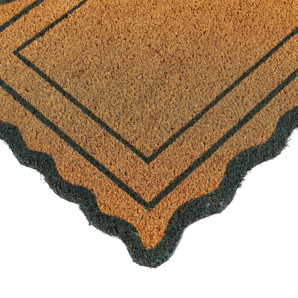 Green Scallop Border Coir Doormat 4