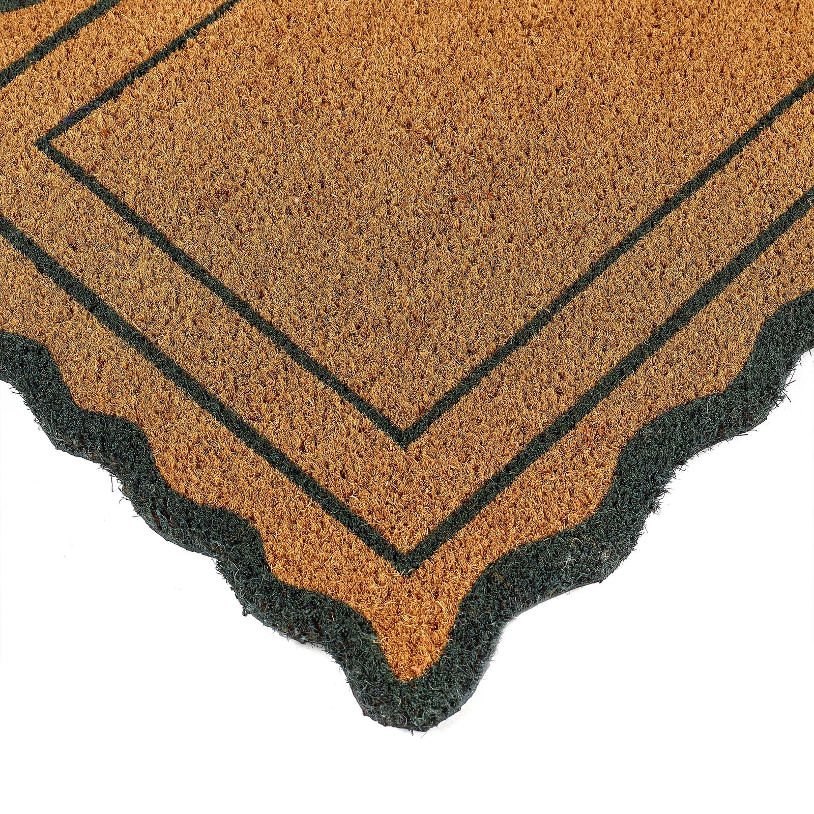 Green Scallop Border Coir Doormat 4
