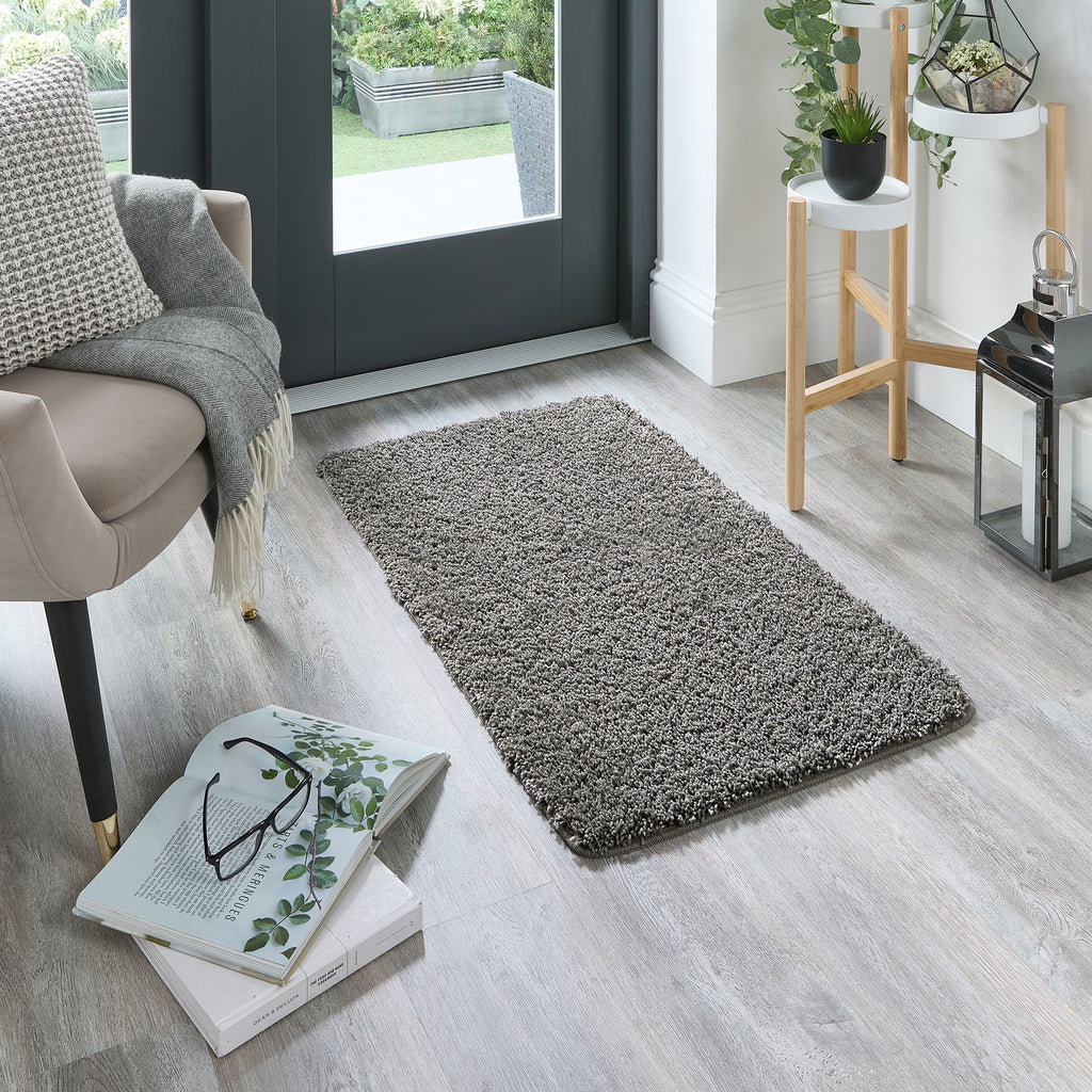My Rug Grey Fleck- a washable rug with light and dark grey flecks.